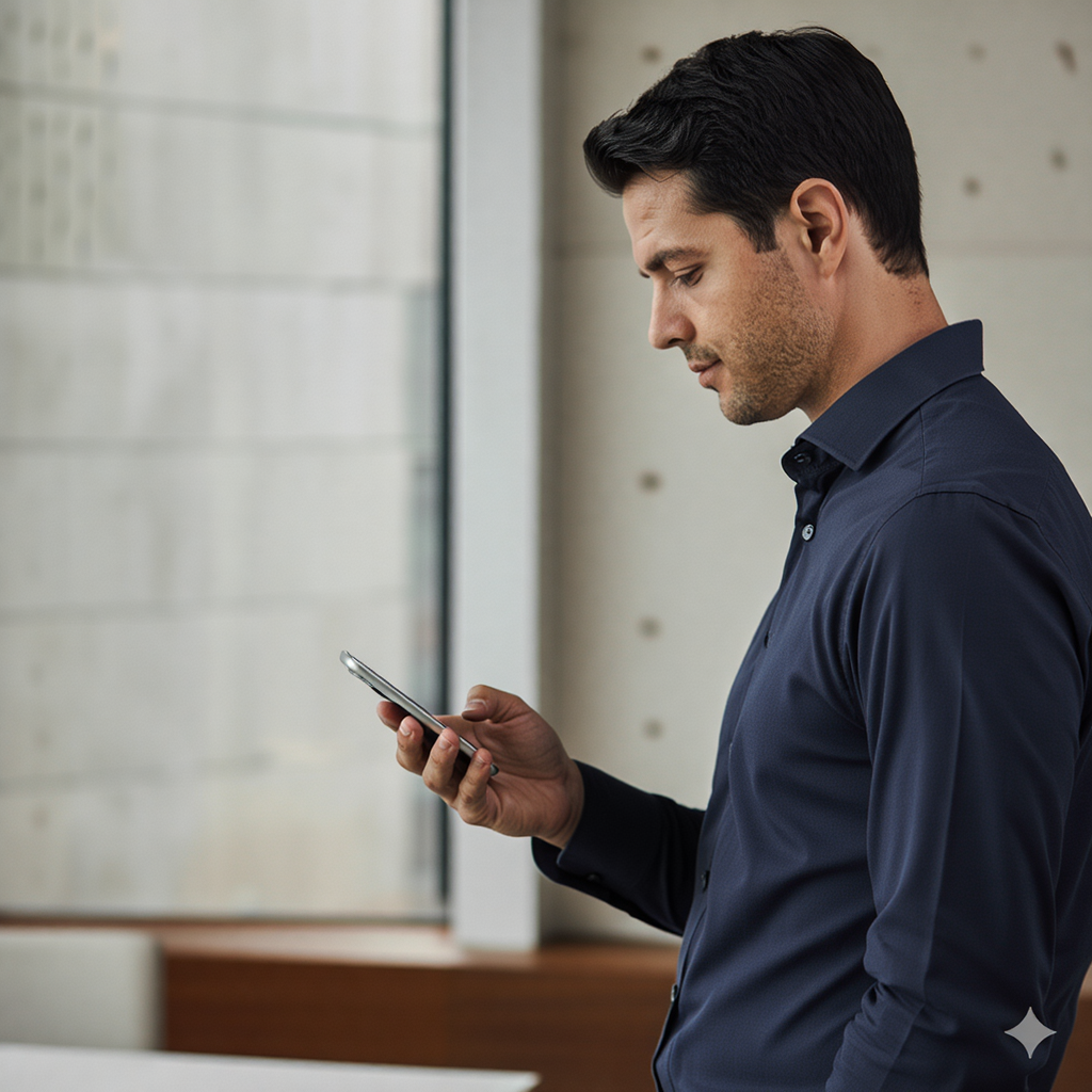 Empresario gestionando su negocio